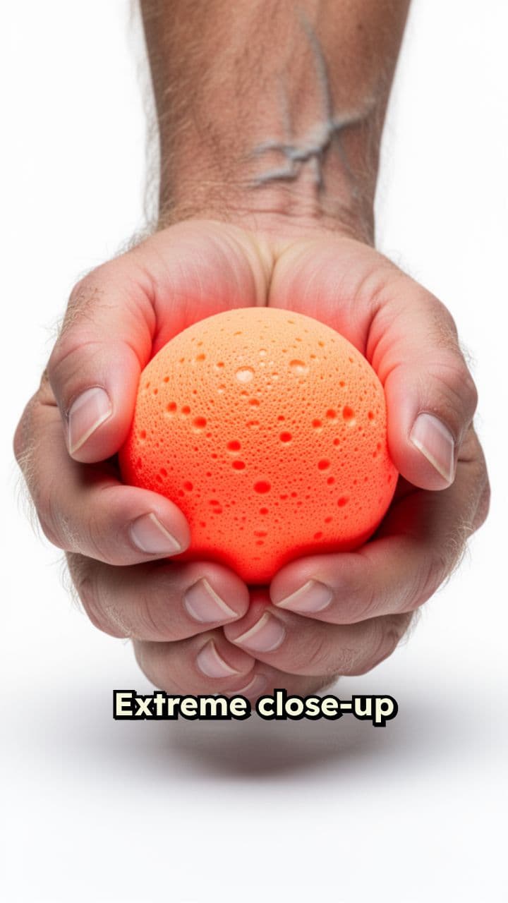 Squeezing Foam Ball Slow Motion