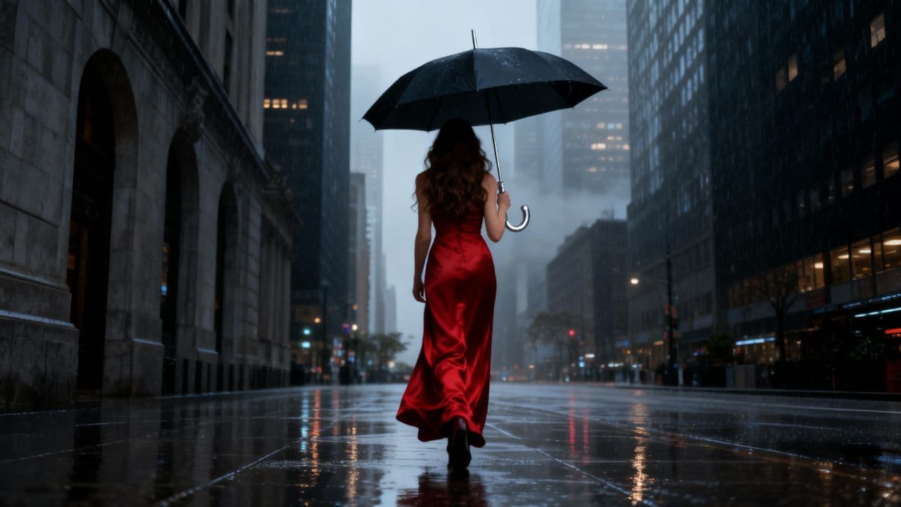 A Lady in Red in New York