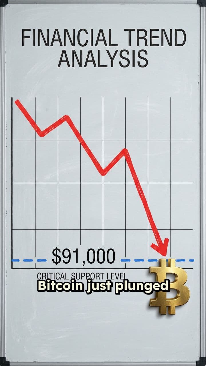 Bitcoin Plummets Below $91,000