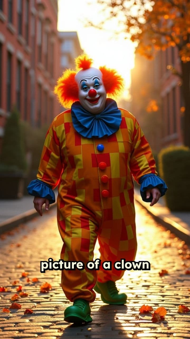 Clown Walking Down the Street