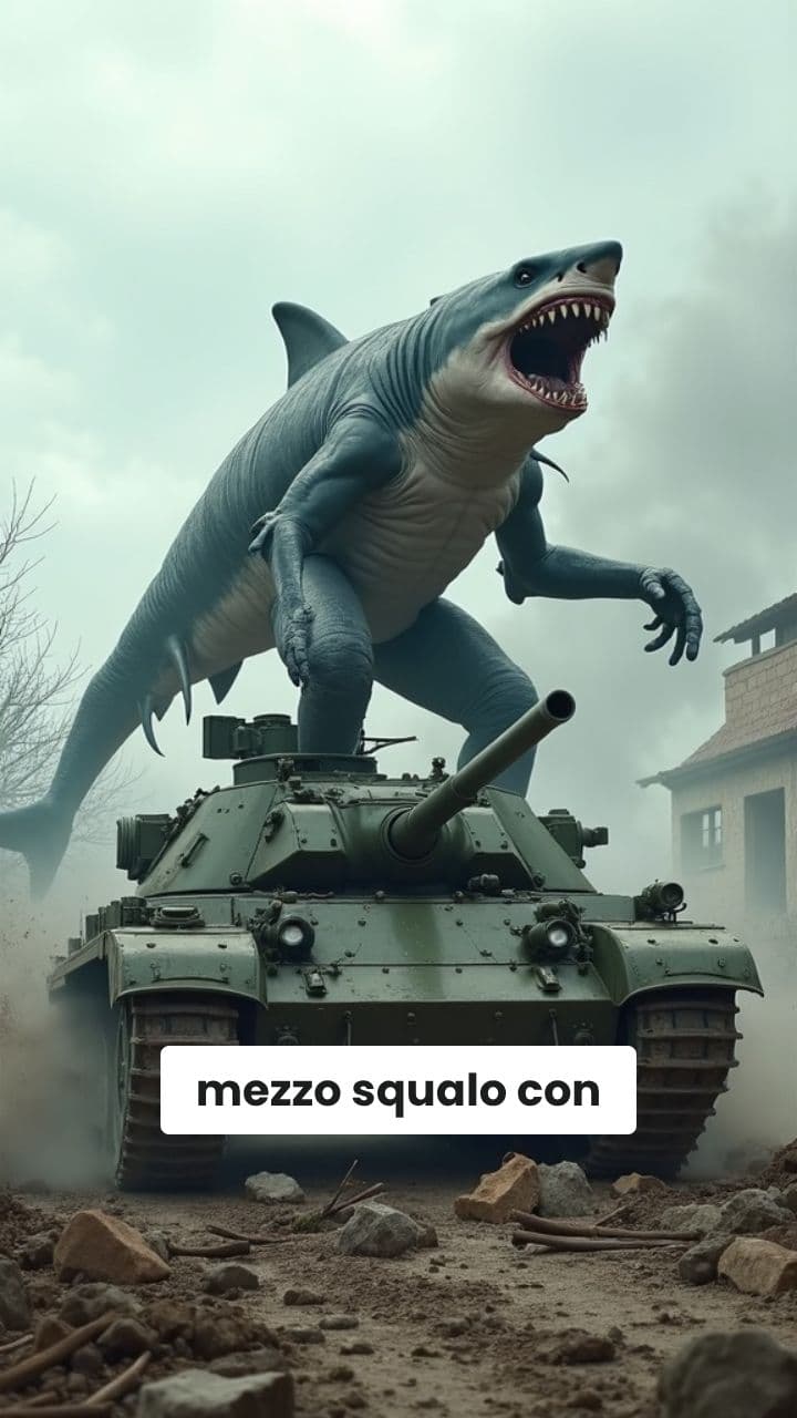 Squalo con gambe di carro armato