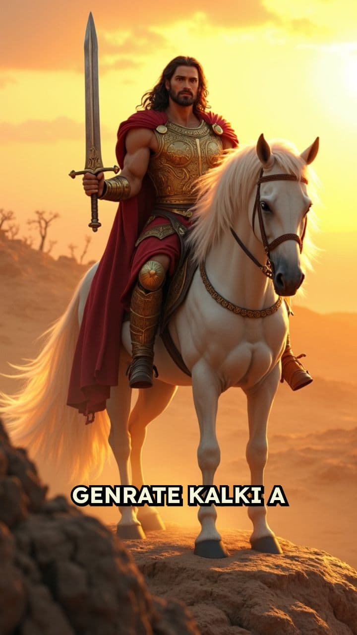 Kalki: Hero on Horse with Sword