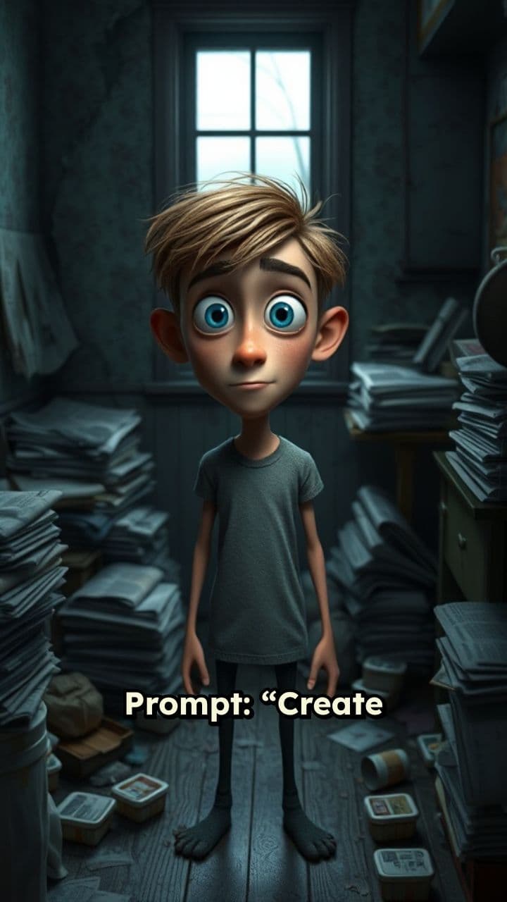 Tom in der kleinen, chaotischen Wohnung