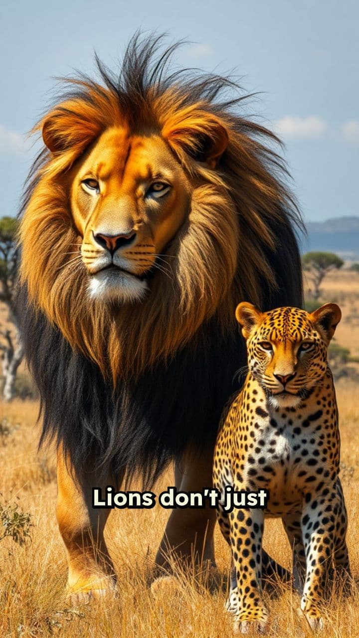 Unlikely Bond: Lion and Leopard Interaction