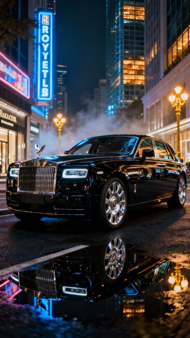 A Chegada Dourada Sob Luzes Urbanas