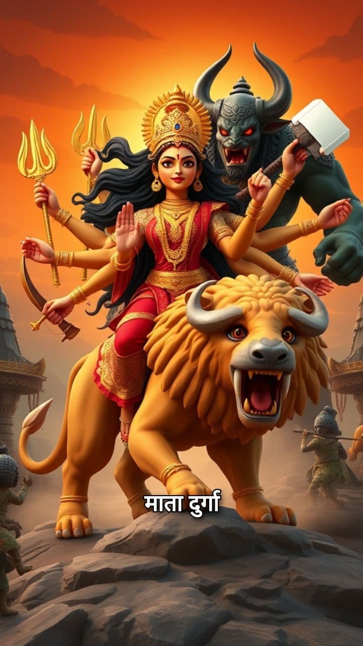 माता दुर्गा का महिषासुर वध