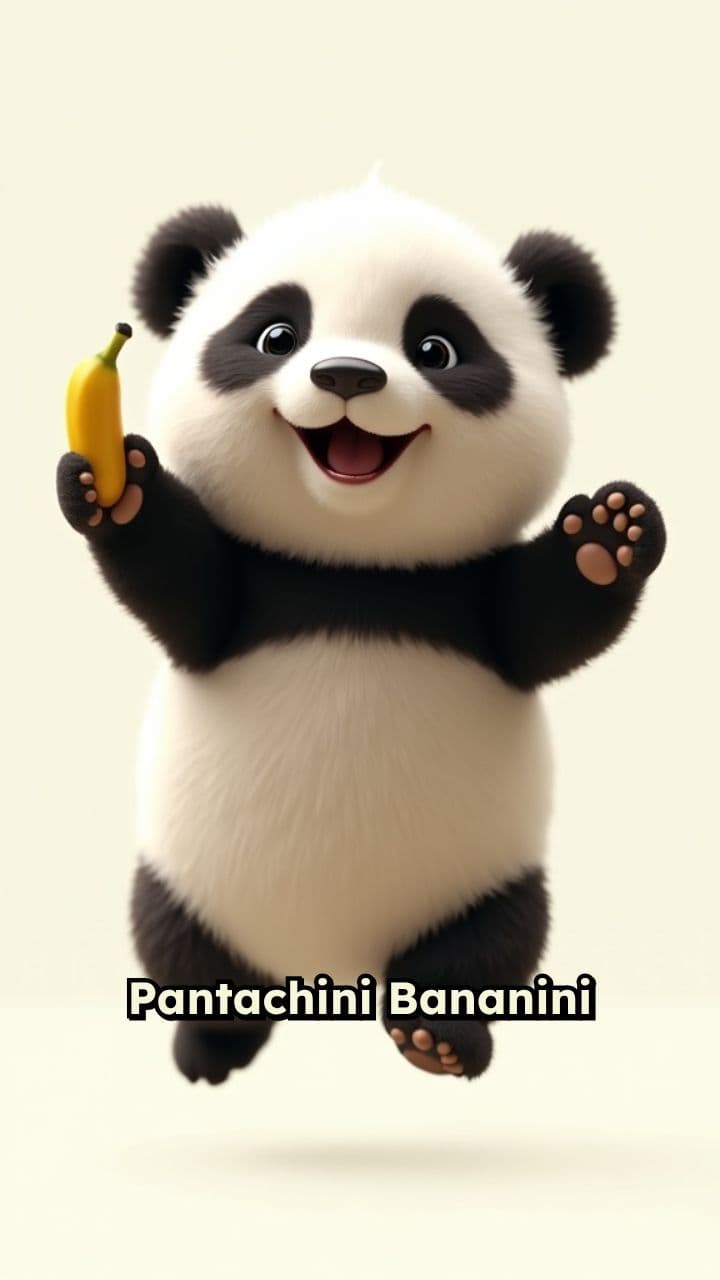 Jumping Panda with a Banana