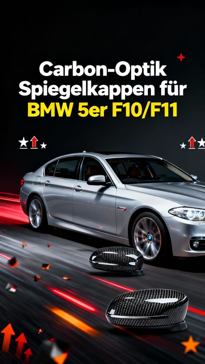 Carbon-Optik Spiegelkappen für BMW 5er F10/F11