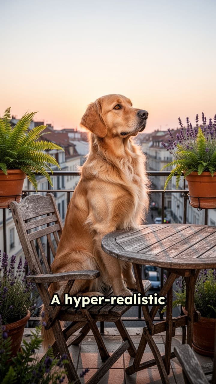 Golden Retriever Tea at Sunrise