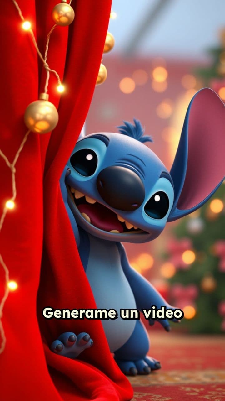 Feliz Navidad con Stitch y fondo rojo