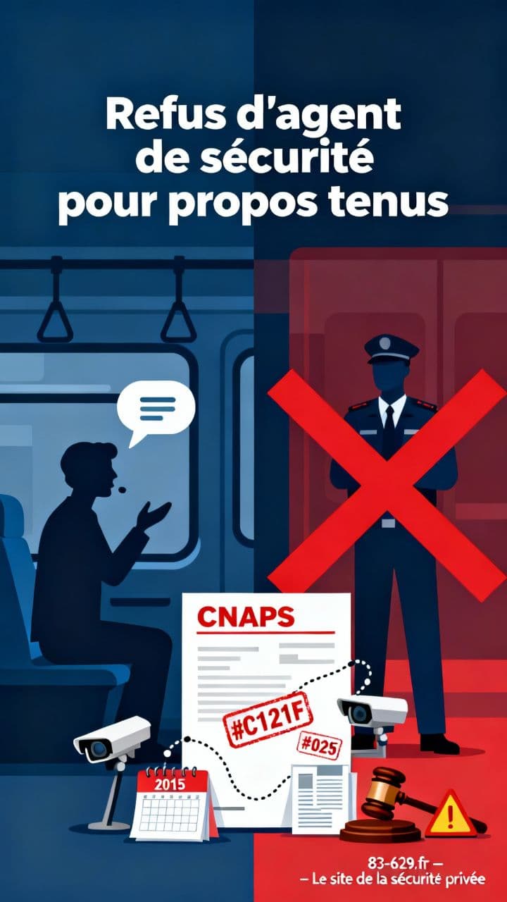 Refus d'agent de sécurité pour propos tenus