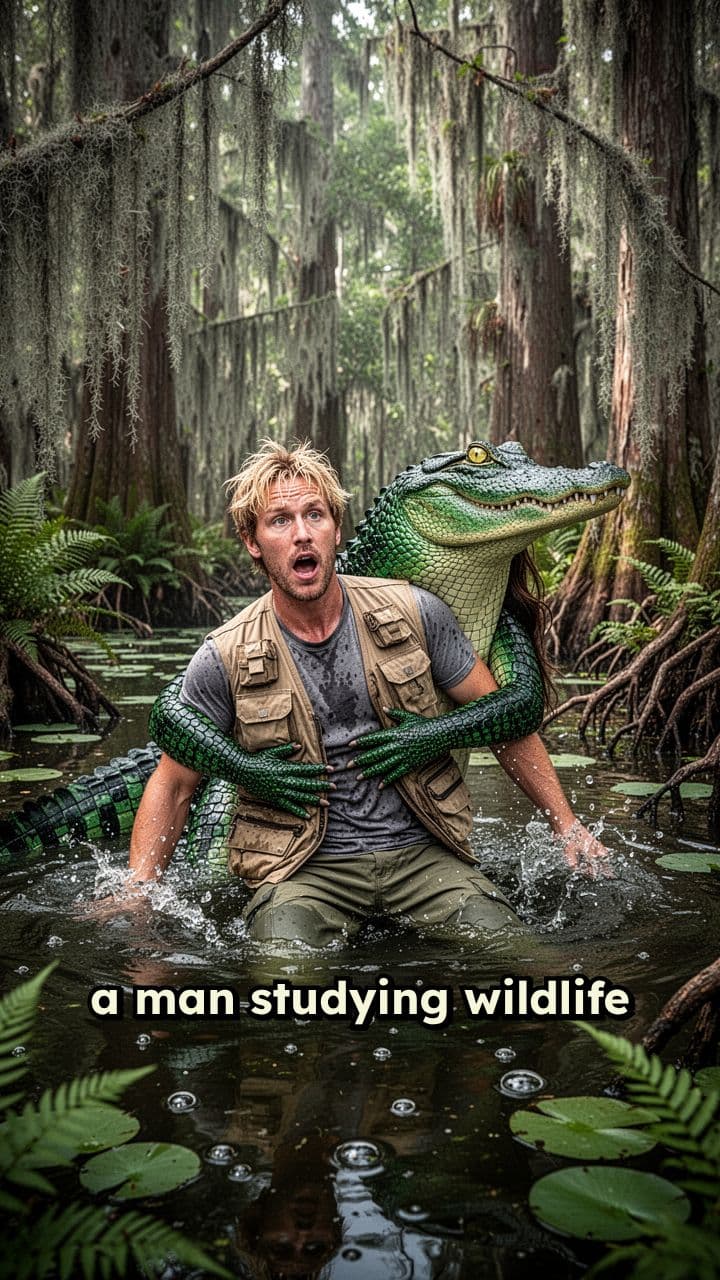 Swamp Encounter with an Alligator