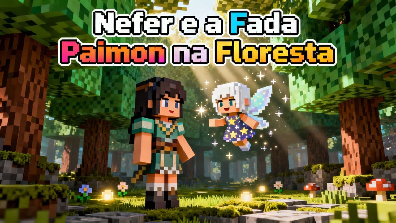 Nefer e a Fada Paimon na Floresta
