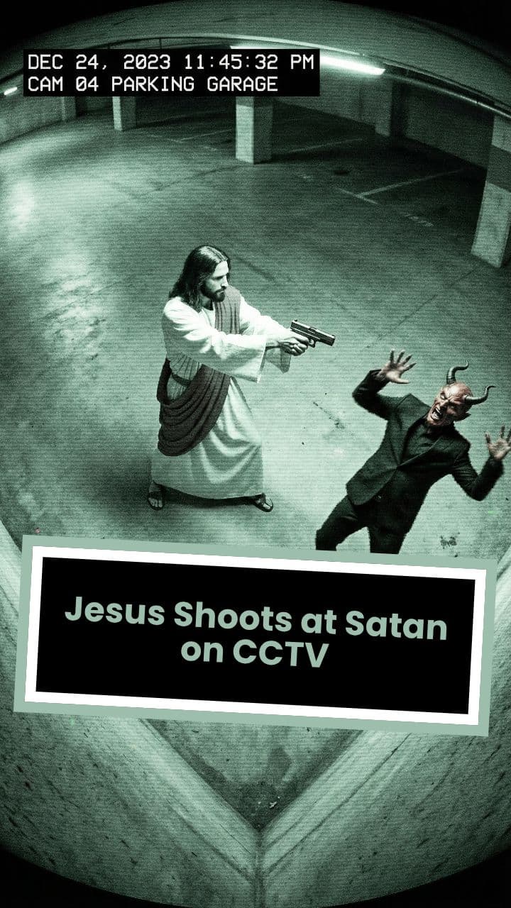 Jesus Shoots at Satan on CCTV