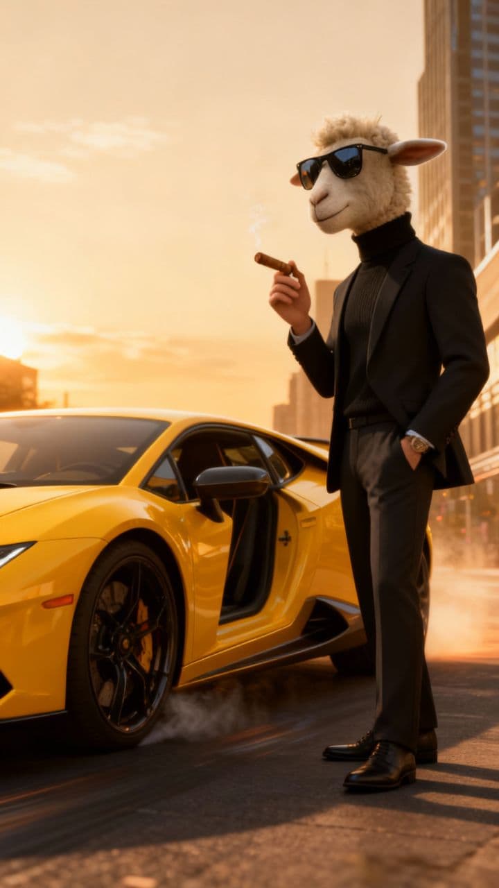 Shaun teste la Lambo en tondeuse