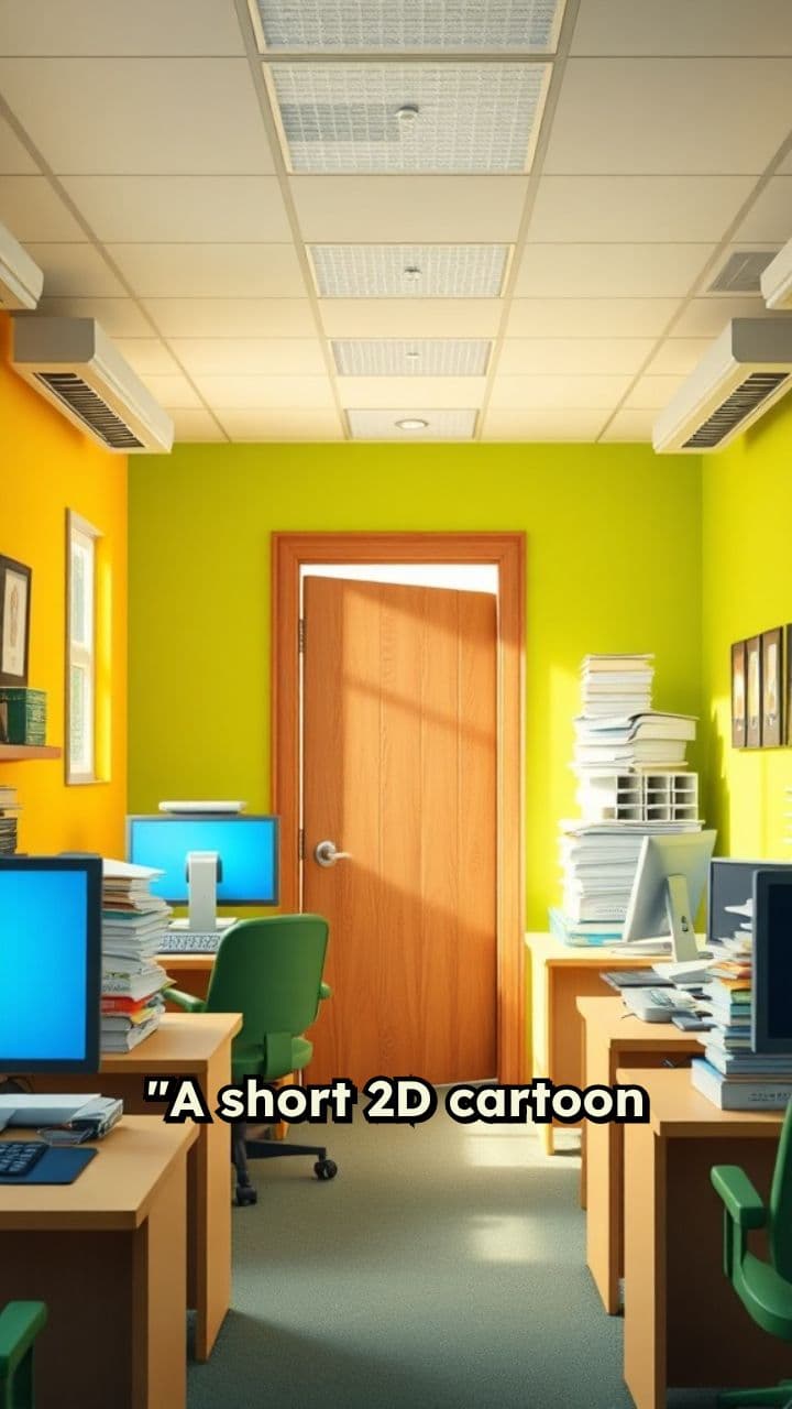 Cartoon Chaos in the Office