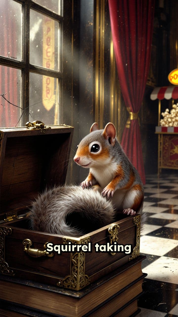 Glowing Tail Super Squirrel Goes to Cinema