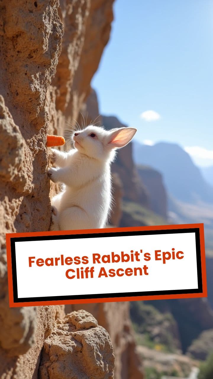 Fearless Rabbit's Epic Cliff Ascent