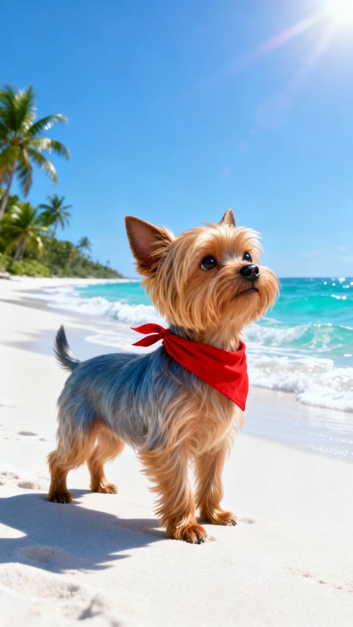 The Brave Yorkie vs The Great White