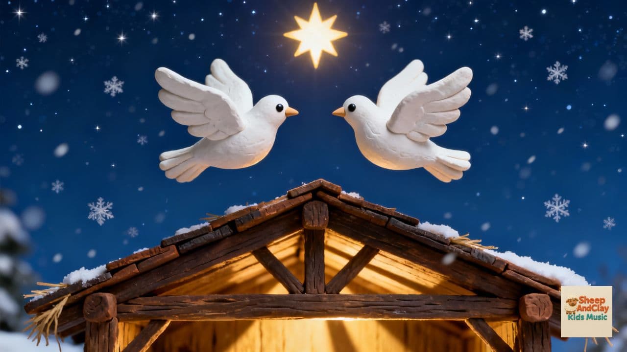 Claymation Christmas Doves