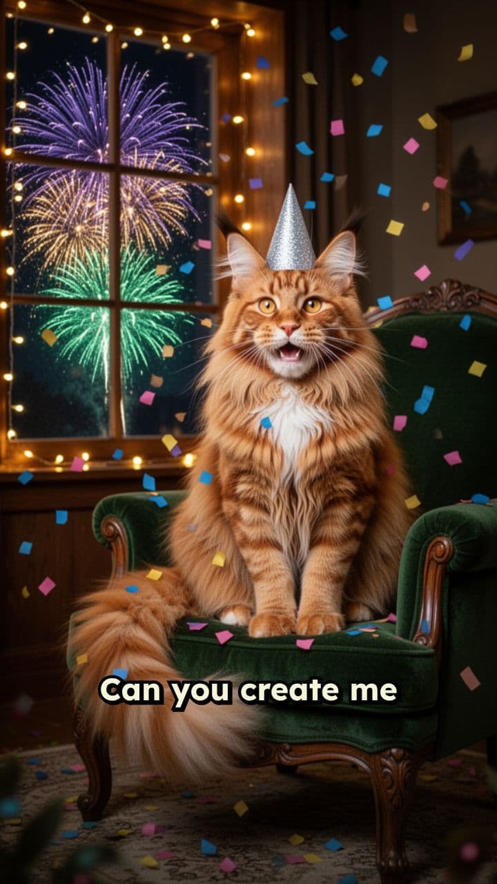 Cat Says Happy New Year 2025