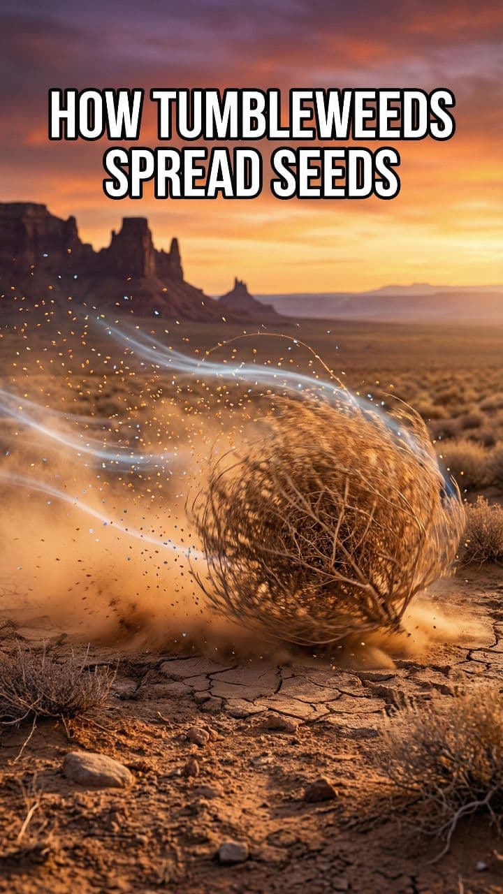 How Tumbleweeds Spread Seeds #didyouknow #sciencefacts #naturefacts #mindblowingfacts #factsdaily #learnontiktok #earthfacts #weirdscience #environmentfacts