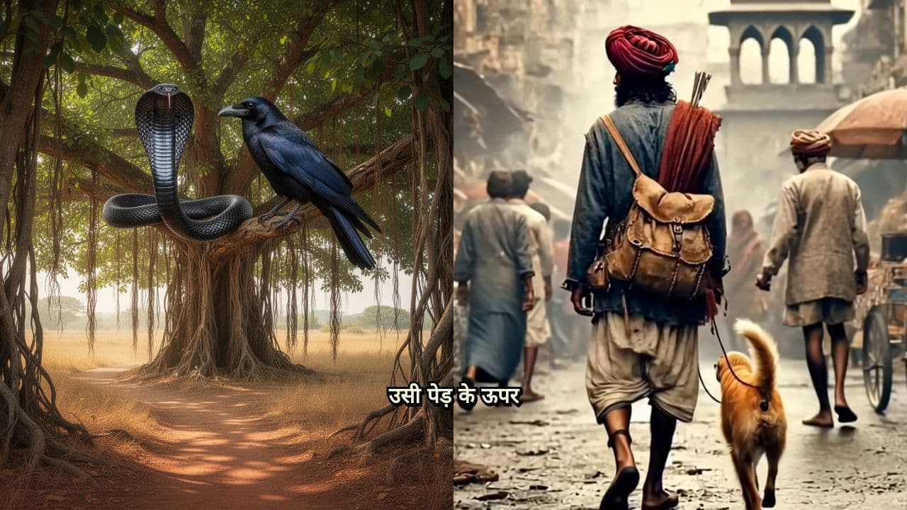 सांप, कौआ और कछुए की लड़ाई