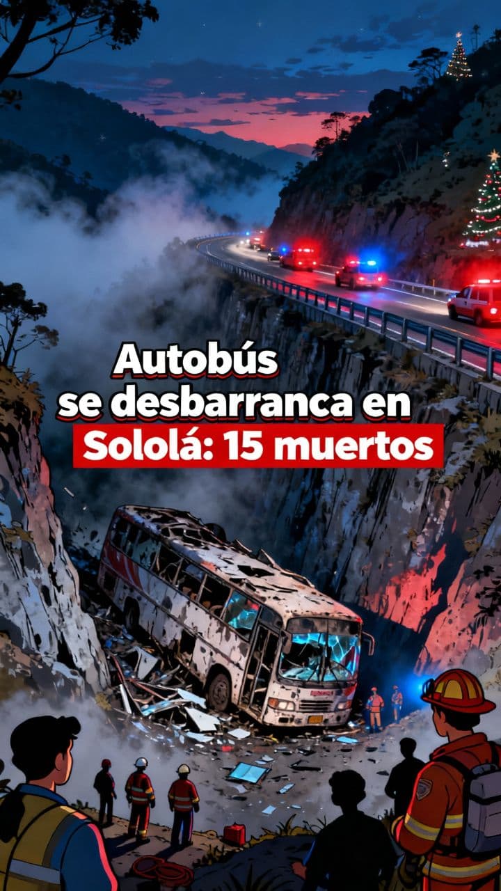 Autobús se desbarranca en Sololá: 15 muertos