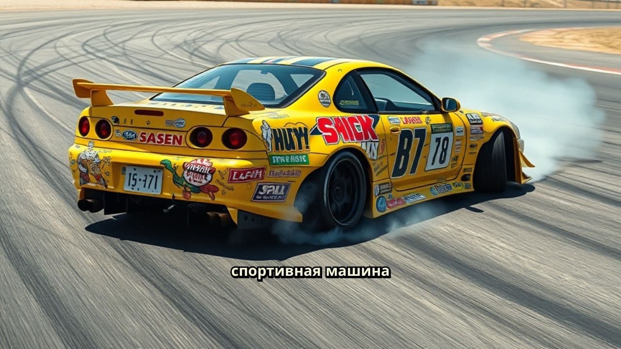 Дрифтующая машина в бесконечном заносе