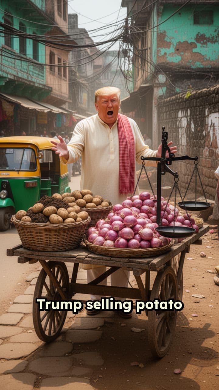 Trump as Indian Street Vendor