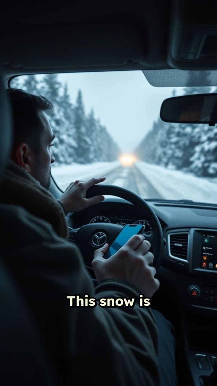 Snowy Road Encounter