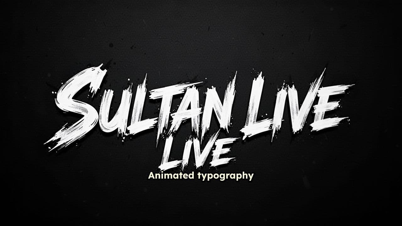 SULTAN LIVE Brush Logo Animation