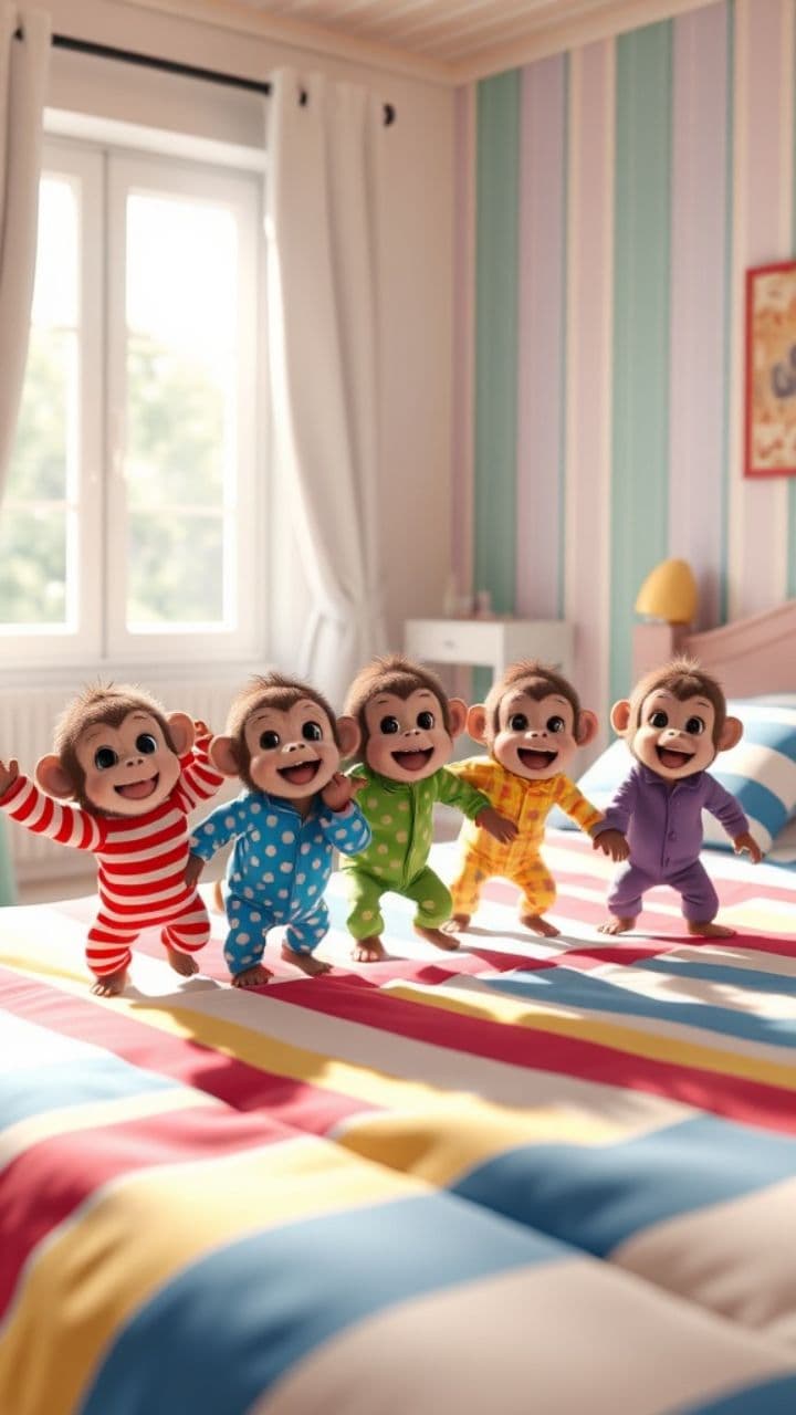 Monkeys Jumping on the Bed