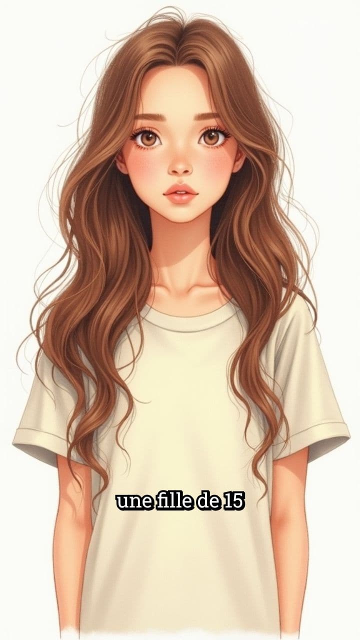 Fille de 15 ans aux cheveux marron