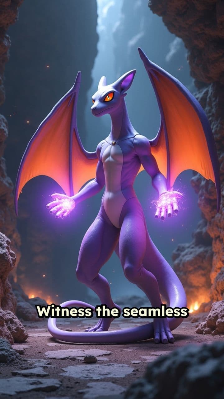 Mewtwo-Charizard Fusion in 4K