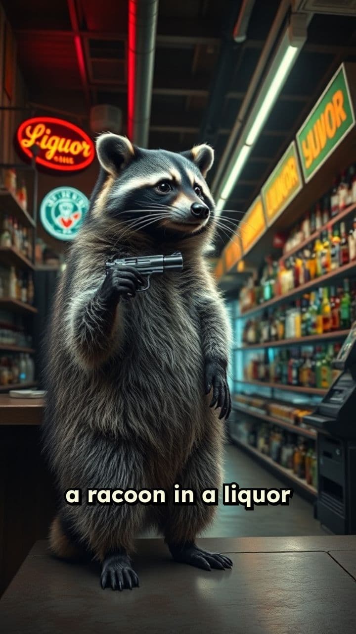 Raccoon Heist at the Liquor Store