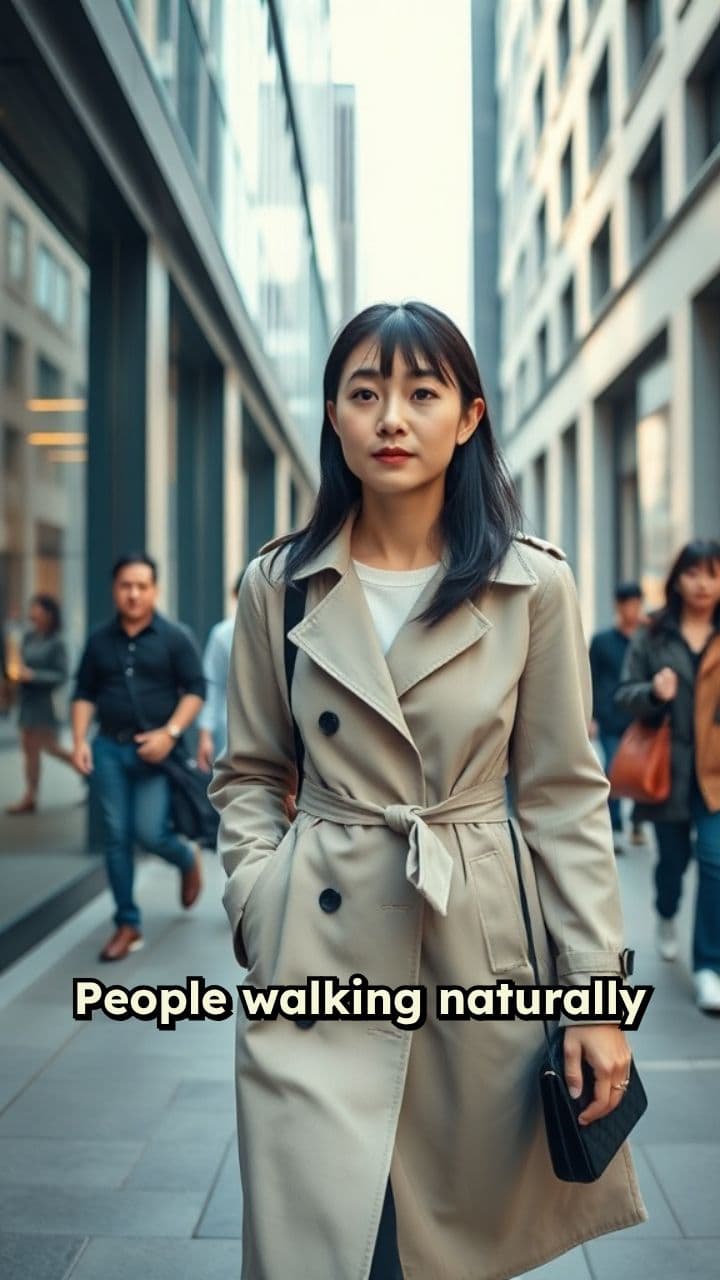 Pedestrians on a Modern City Street