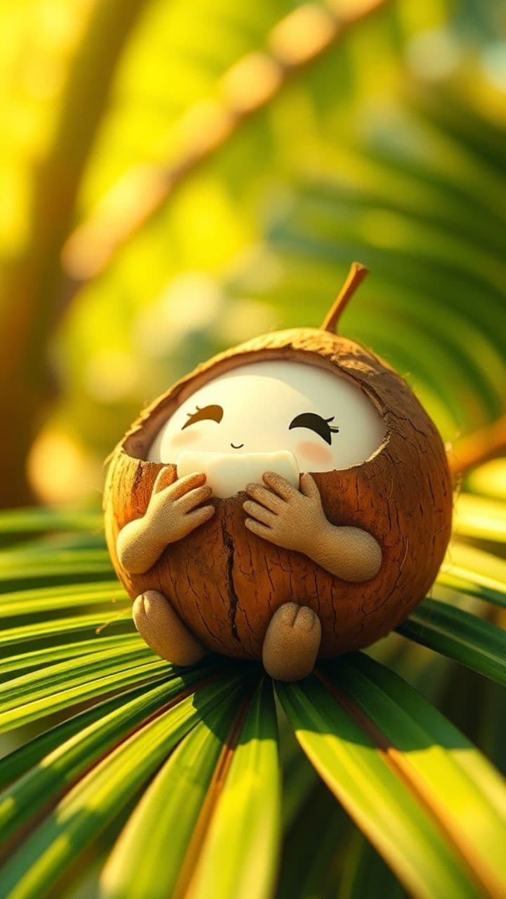 Cute Coconut Snack Time