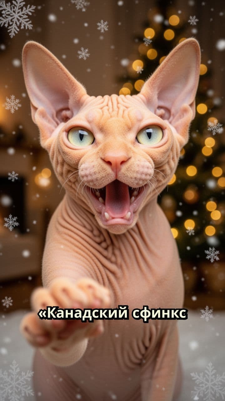 Новогоднее поздравление сфинкса