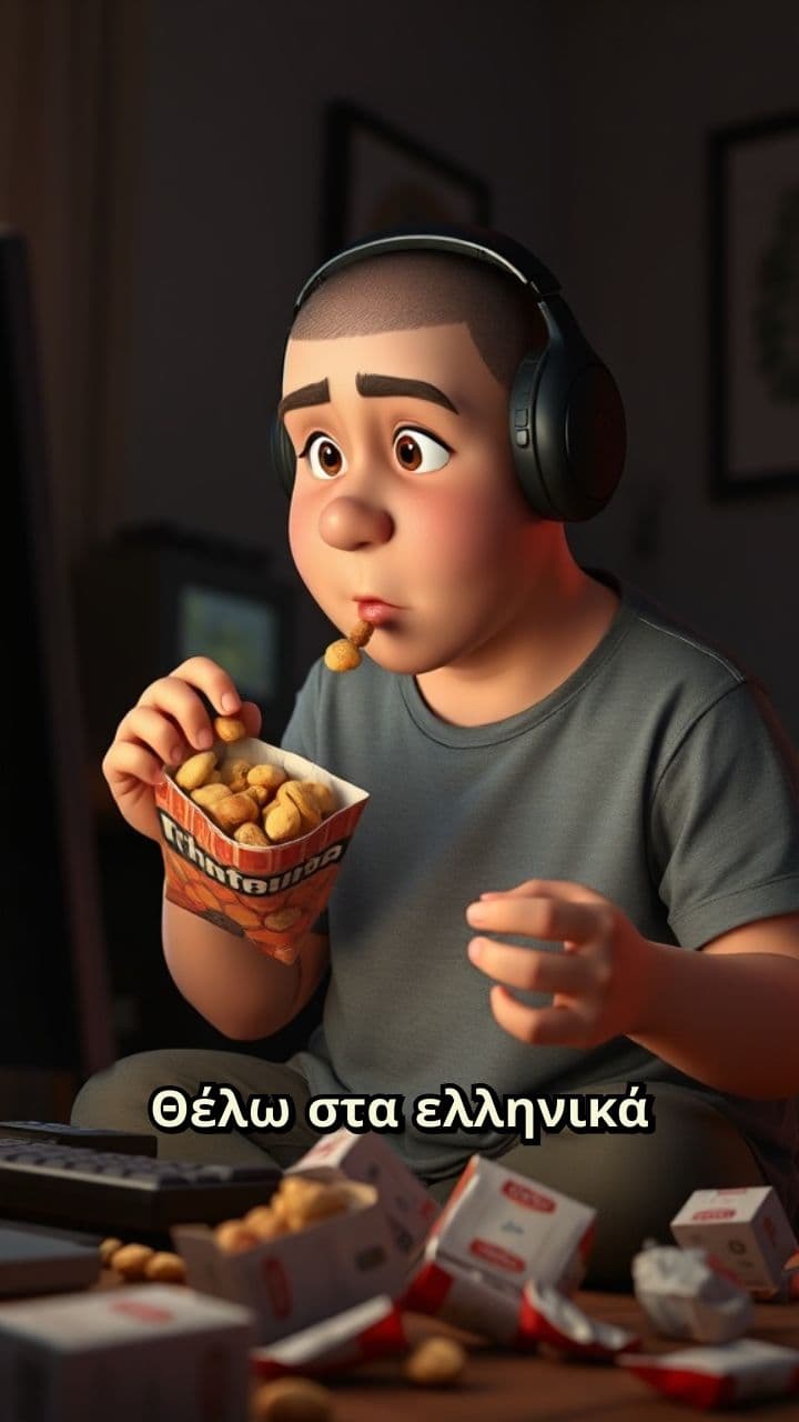 Χοντρούλης με buzz cut και ξηρούς καρπούς