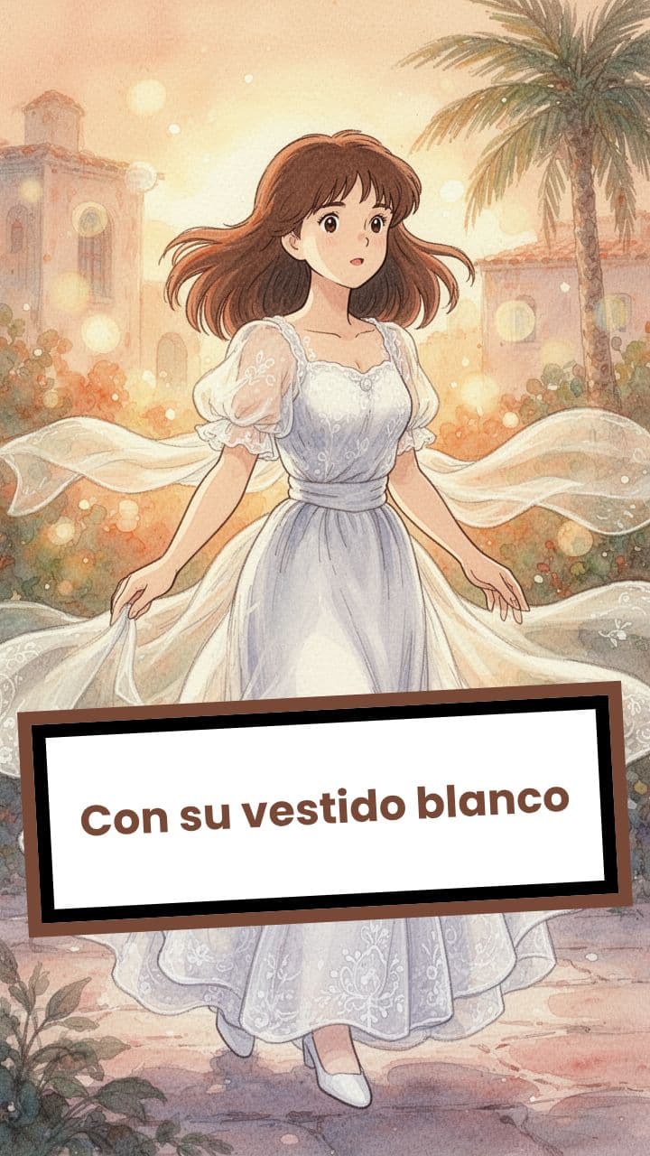 Con su vestido blanco