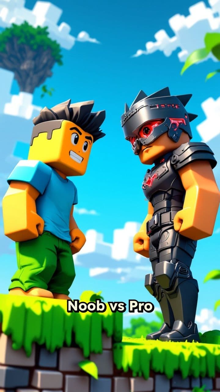 Noob Challenges Pro Roblox Player