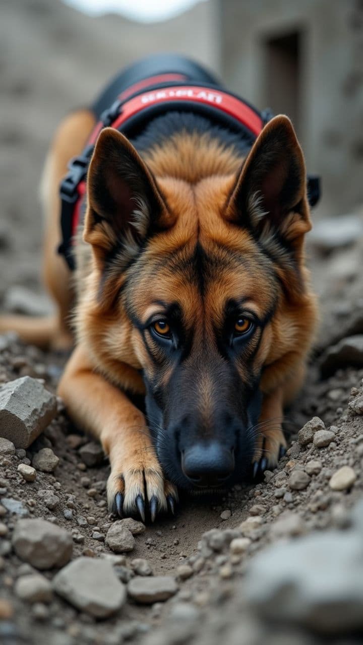 El instinto salvador del perro rescatista