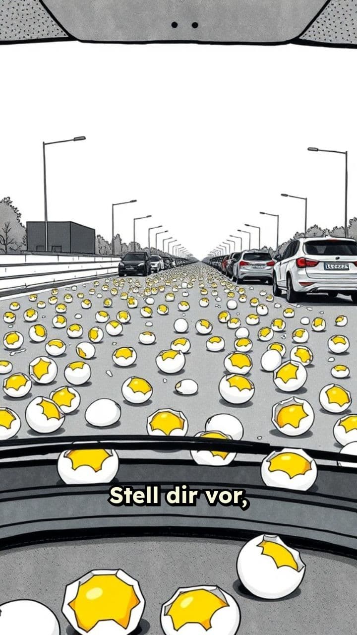 Tausende Eier legen Autobahn lahm