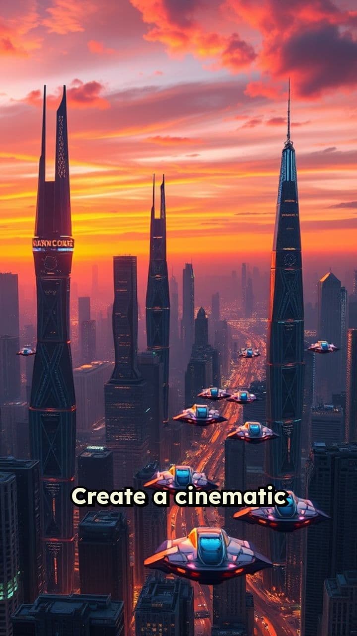 Futuristic City at Sunset