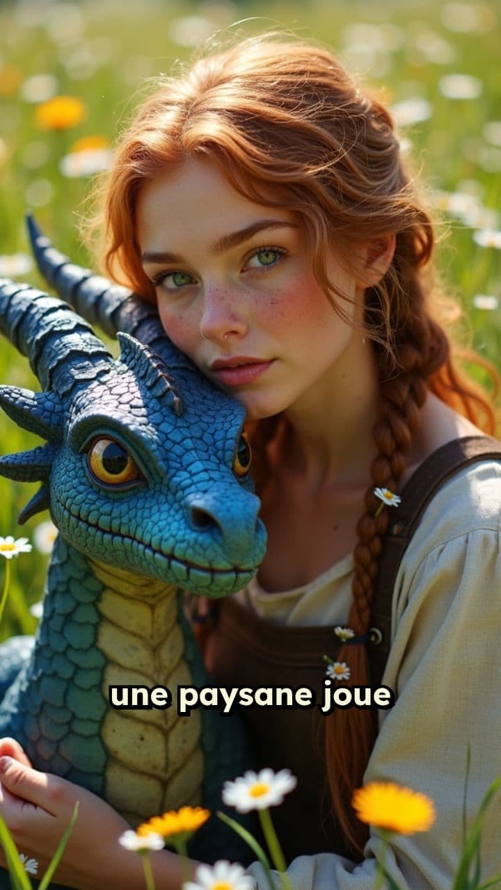 Une paysanne et son dragon attendrissant