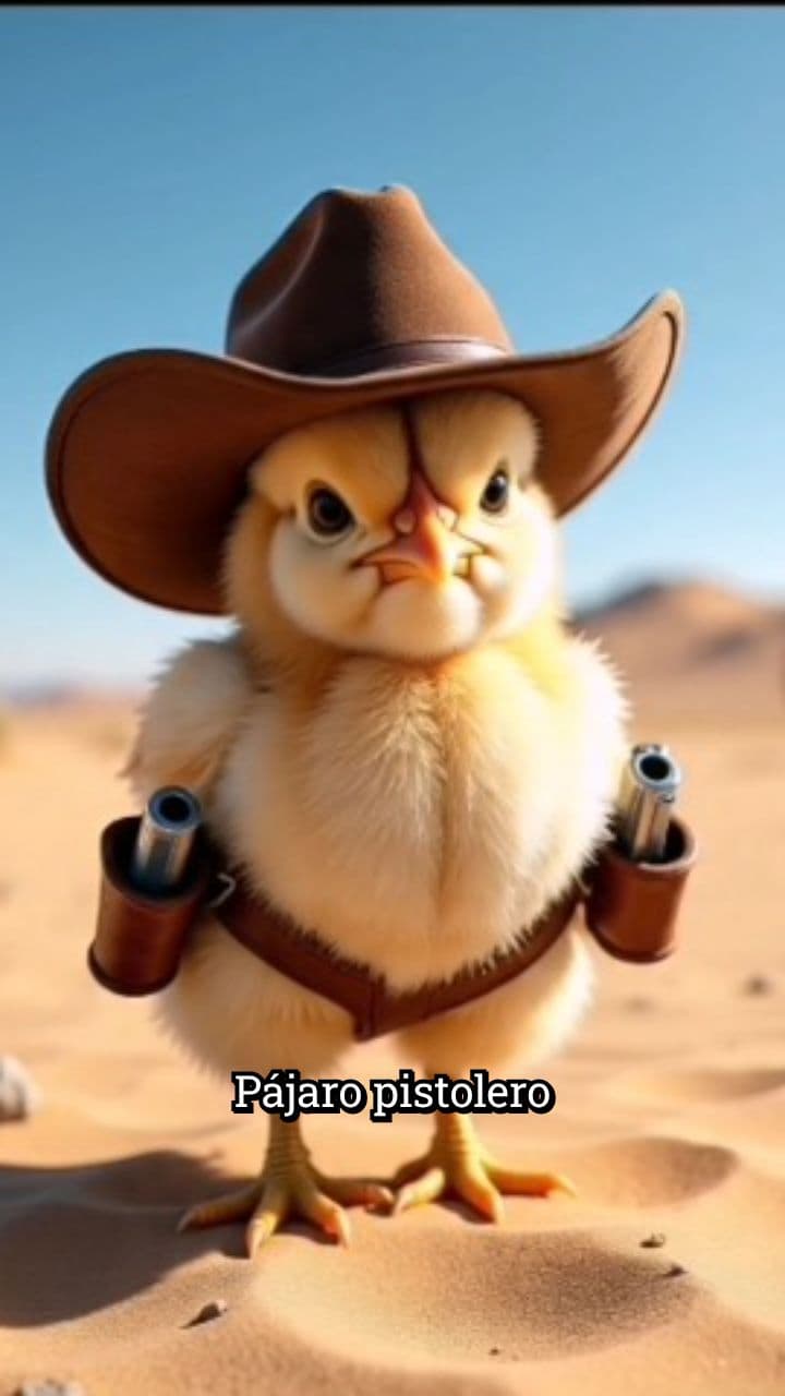 Pájaro pistolero en busca de problemas