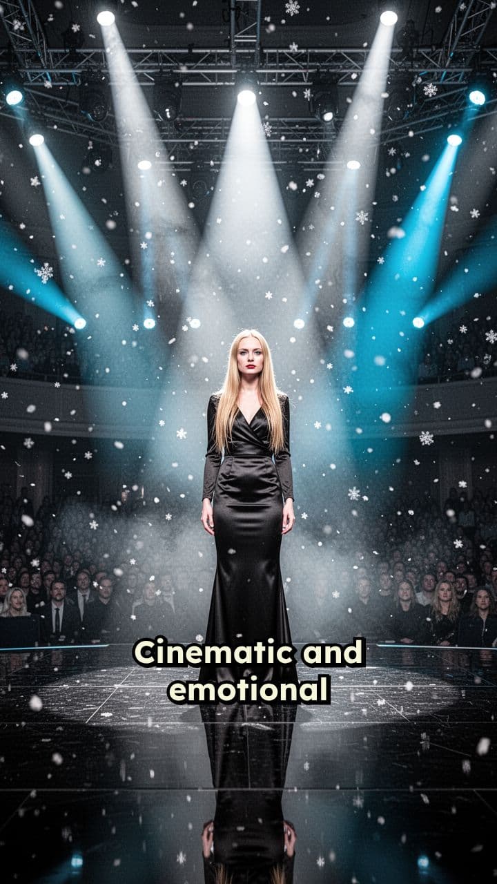 Snowfall Serenade Under Stage Lights