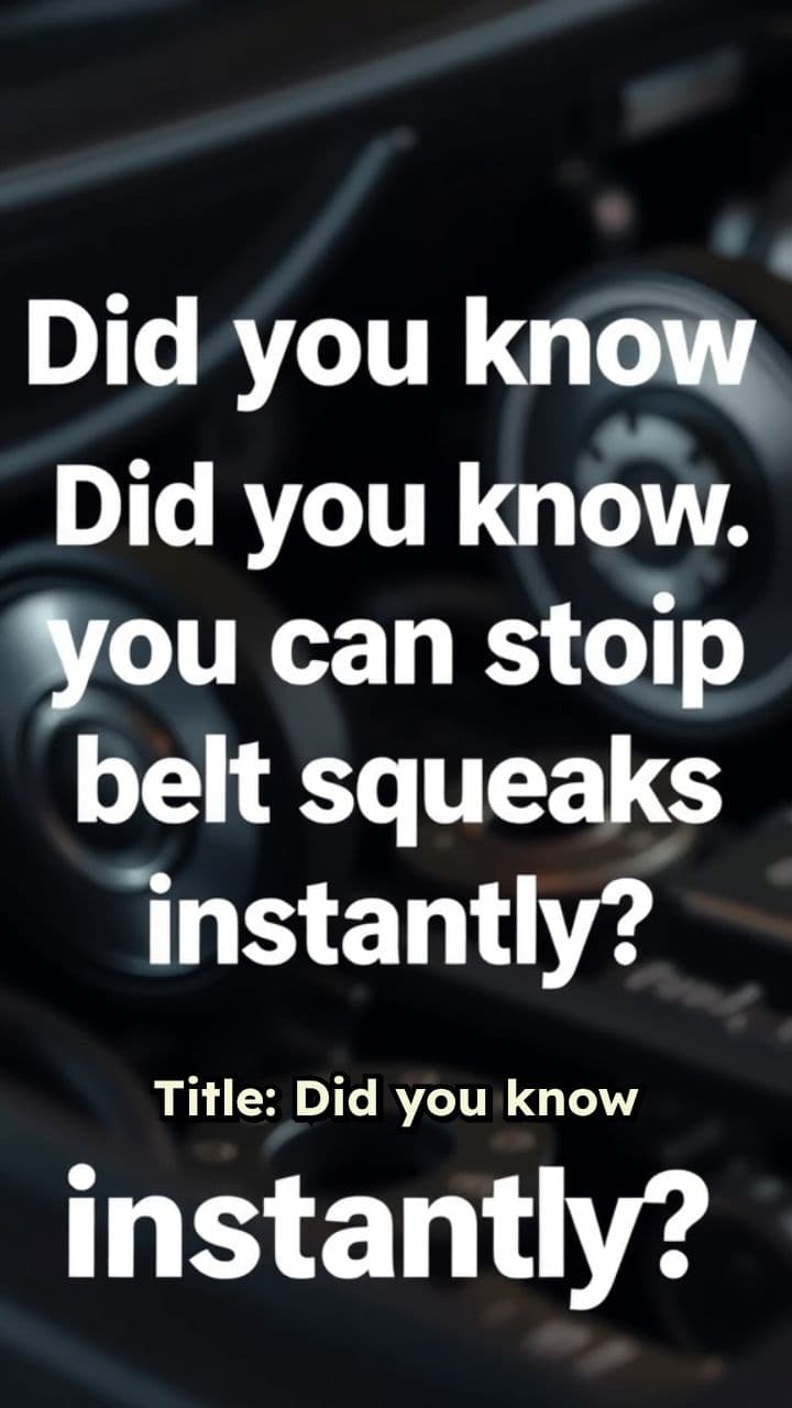 Stop Belt Squeaks Instantly!