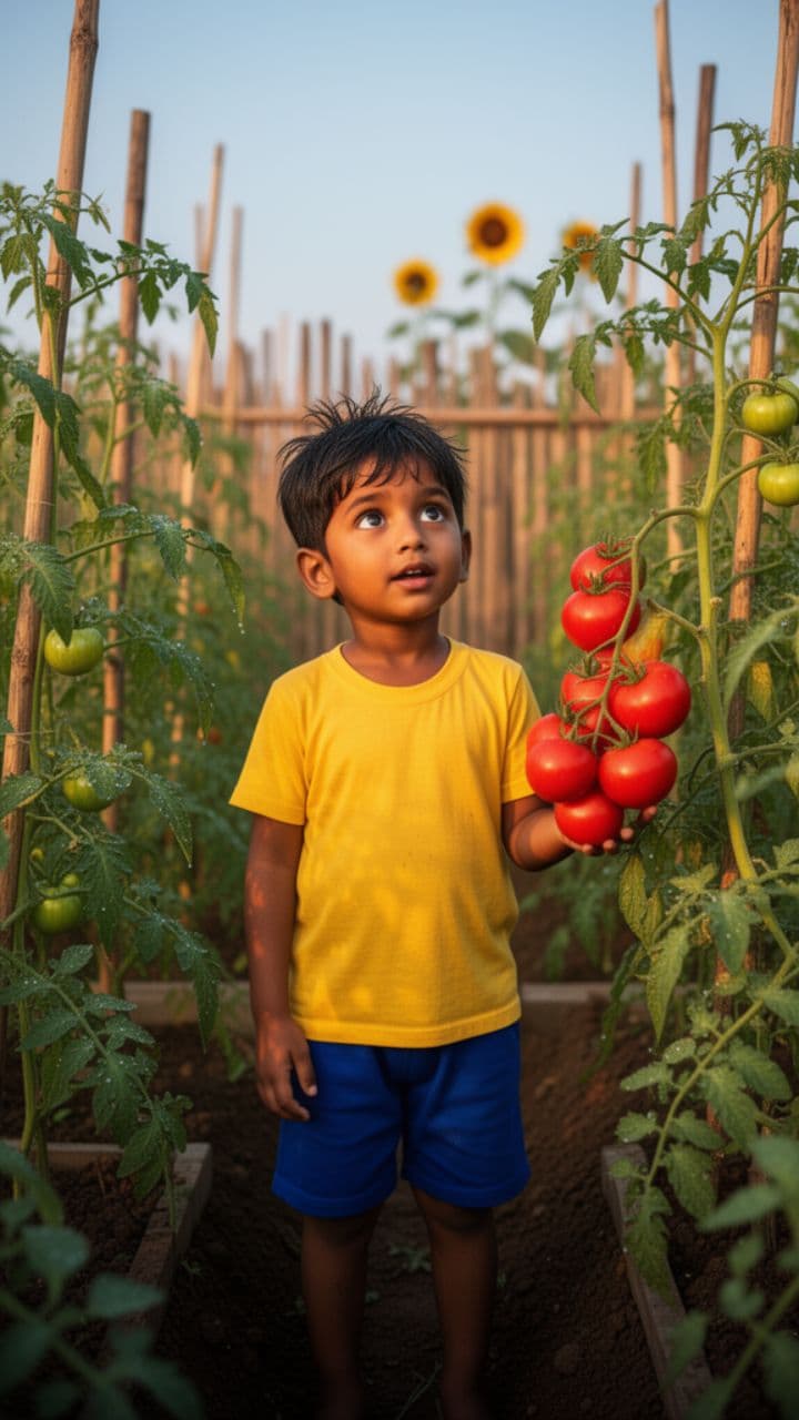 लाल टमाटर की कविता